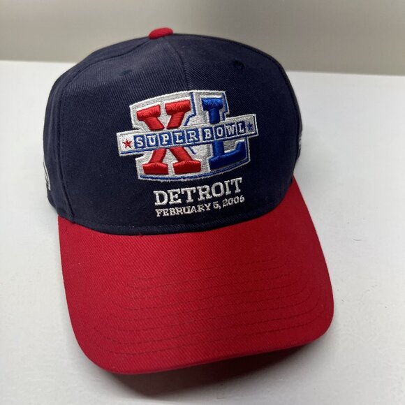 Super Bowl XL Hat Detroit Feb 5th 2006 Blue Red Vintage - Picture 1 of 7